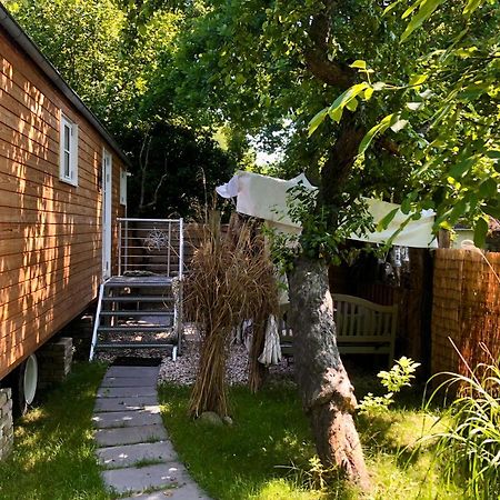 Zirkuswagen Mit Outdoor Whirlpool Und Garten ペータースハーゲン・エッガースドルフ エクステリア 写真